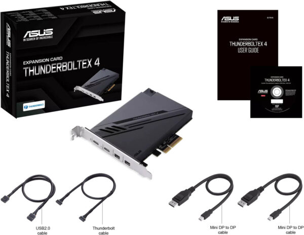 ASUS Thunderboltex 4 — контроллер Intel Thunderbolt JHL 8540, 2 порта USB Type-C, двунаправленная полоса пропускания до 40 Гб