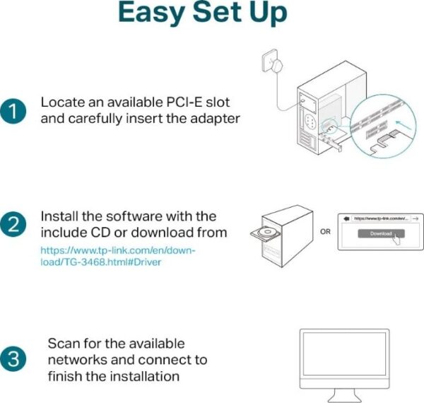 TP-Link TG-3468 — сетевая карта Gigabit Ethernet PCI Express 10/100/1000 Мбит/с, карта Ethernet для ПК, поддерживается Win10