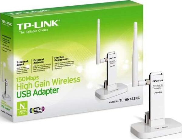 TP-LINK TL-WN722NC — Беспроводной USB-адаптер, с высоким коэффициентом усиления, 150 Мбит/с