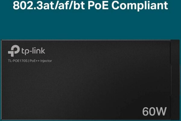 TP-Link TL-PoE170S — Гигабитный PoE-инжектор 802.3at/af/bt, Блоки питания до 60 Вт (PoE++),