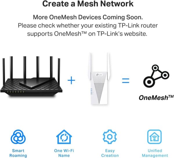 TP-Link AX3000 — двухдиапазонный повторитель Wi-Fi, интернет-удлинитель с портом Gigabit Ethernet, настройка приложений