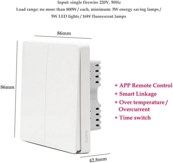 Aqara D1 — Zigbee 3.0, без нейтрали, тройной переключатель