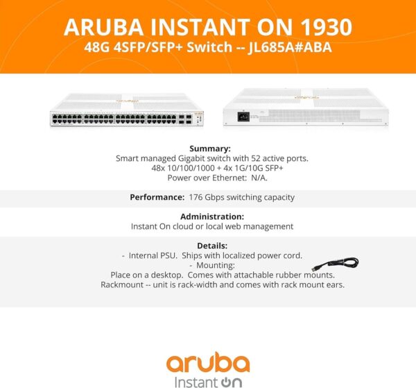 Aruba Instant On 1930 — 52 порта Gb Ethernet, 48xGE, 4X 1G/10G SFP+