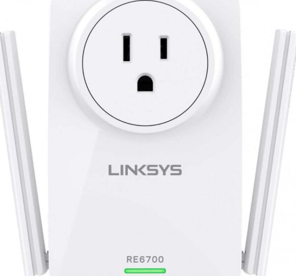 Linksys RE6700 — Мощный расширитель диапазона Wi-Fi, технология интеллектуального точечного поиска, AC Pass Thru