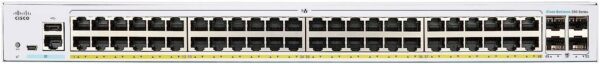 Cisco Business CBS350-48P — 48 портов GE, поддержка PoE до 370 Вт, 4 восходящих канала SFP 1G