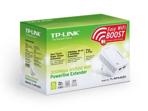 TP-LINK TL-WPA4220 — Удлинитель Wi-Fi, Powerline, 300 Мбит/с AV500