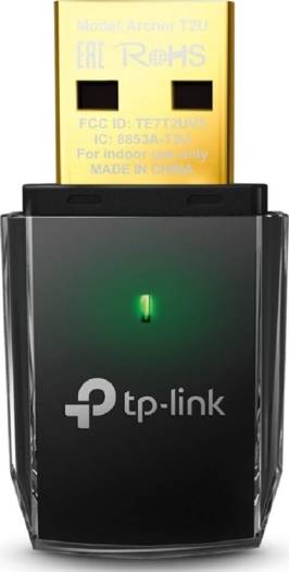 TP-Link AC600 Лучник T2U Нано — Беспроводной USB-адаптер, черный