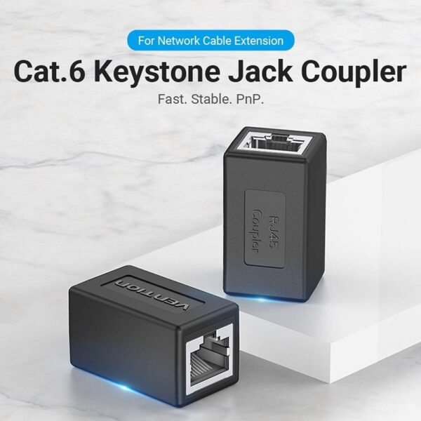 Vention Cat.6 FTP Keystone Jack — минимальное затухание, металлический экранирующий слой, штыри из позолоченной фосфорист