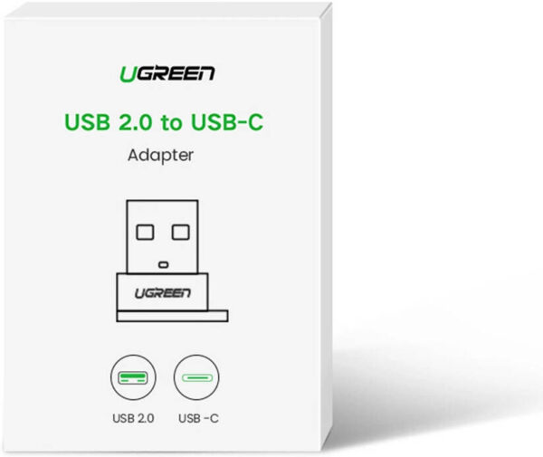 UGREEN US280 — USB-C female и USB-A 2.0 male, скорость передачи данных до 480 Мбит/с, материал из алюминиевого сплава и