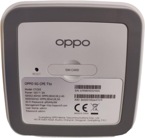 ooredoo OPPO 5G CPE T1A — AIRFIBRE, разблокировка слота для нано-сим-карты, 5G