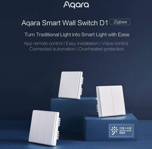 Aqara D1 — Zigbee 3.0, без нейтрали, тройной переключатель