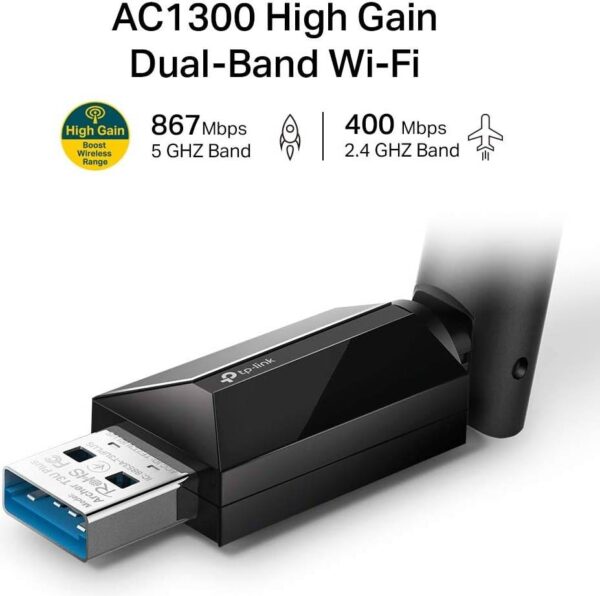 TP-LINK AC1300 — USB 3.0 Wi-Fi адаптер с высоким коэффициентом усиления, двухдиапазонный адаптер