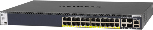 NETGEAR M4300-28G-PoE+ — 26-портовый управляемый сетевой коммутатор 1G/10G PoE+ с SFP+, комм