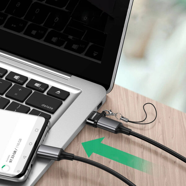 UGREEN US280 — USB-C female и USB-A 2.0 male, скорость передачи данных до 480 Мбит/с, материал из алюминиевого сплава и