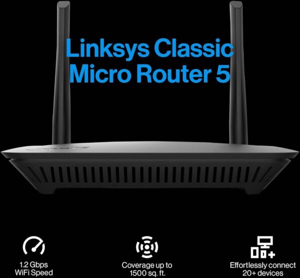 Linksys LN3101 — AC1200 Двухдиапазонный маршрутизатор WiFi 5, скорость Wi-Fi до 1,2 Гбит/с, площ