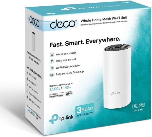 TP-Link Deco M4 — Дополнительный модуль Wi-Fi для всей домашней сети, поддерживает Amazon Echo/Alexa, родительский контрол