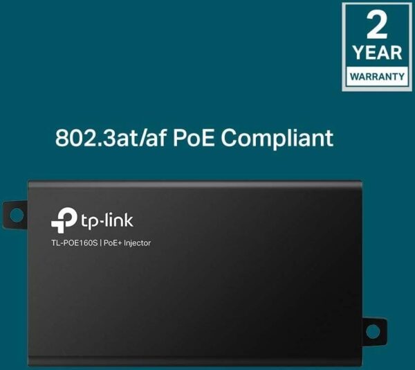 TP-LINK TL-PoE160S — Гигабитный инжектор 802.3at/af, Питание PoE (15,4 Вт) или PoE+ (30 Вт), Р