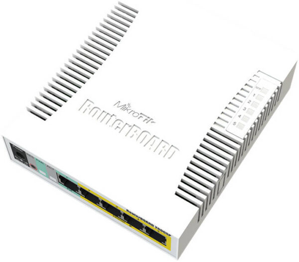 MikroTik RB260GSP — чип GCA8337, флэш-память 128 КБ, 5 портов Ethernet