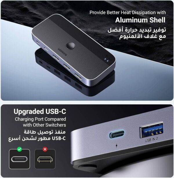 UGREEN USB 3.0 — общий переключатель, 2 входа, 4 выхода