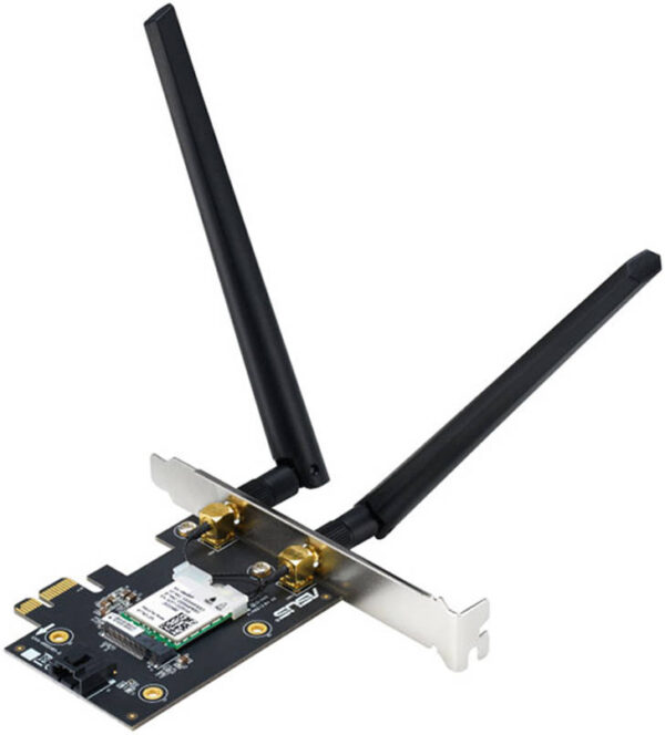 ASUS PCE-AXE5400 — WiFi 6E PCI-E с 2 внешними антеннами, поддержка диапазона 6 ГГц, 160