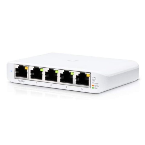 Ubiquiti Networks UniFi USW Flex Mini — 5-портовый гигабитный управляемый коммутатор, адаптер питания USB-C, коммутационная