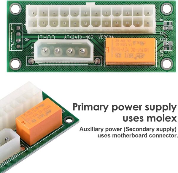 Универсальный Адаптер Питания — 24-контактный разъем ATX на 4-контактный разъем Molex, модуль приемоп