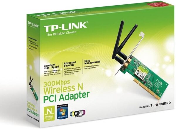 Tp-Link TL-WN851ND — всенаправленная съемная антенна, технология MIMO, скорость беспроводной связи до 300