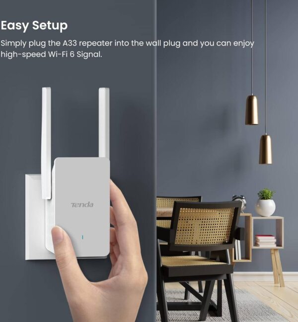 Tenda A33 — AX3000 WiFi 6, усилитель сигнала с портом Gigabit Ethernet, режим точки доступа