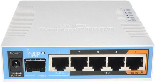 MikroTik hAP ac — тройная цепь 2,4 ГГц и 5 ГГц, ЦП 720 МГц, 5 портов Gigabit Ethernet