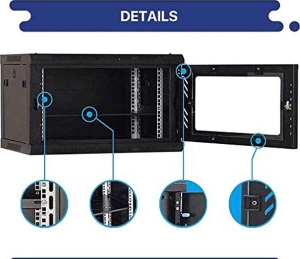 AL034 Универсальный шкаф 6U 600X600 — Настенное крепление, плоская упаковка, удобство переноски и