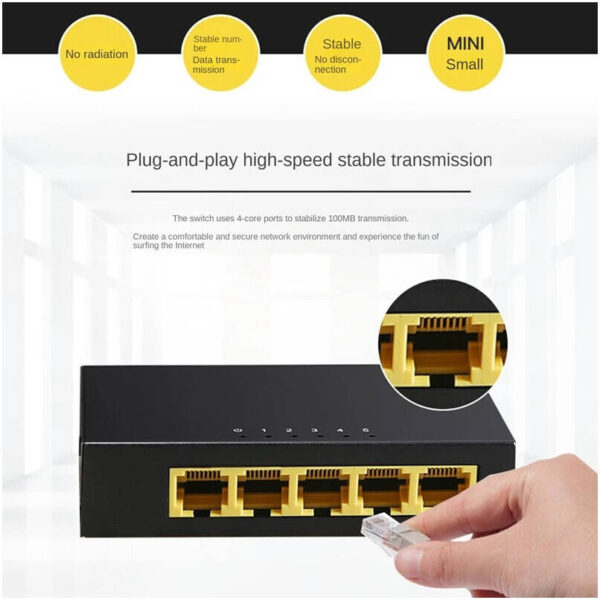 D-Link DGS-F105 — 5-портовый гигабитный 10/100/1000 Мбит/с неуправляемый металлический коммутатор,