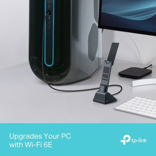 TP-Link Archer AXE5400 — Wi-Fi 6E High Gain Wireless USB-адаптер, трехдиапазонная беспроводная скорость до 2402 Мбит/с