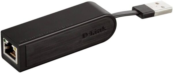 Dlink DUB-E100 — USB 2.0 Ethernet, скорость до 480 Мбит/с, Plug-and-Play, энергосберегающий, черный