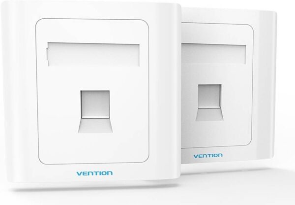 Vention 1 Port Keystone Jack Wall Plate 86 Type — огнестойкий материал премиум-класса, эстетически тонкий, белый