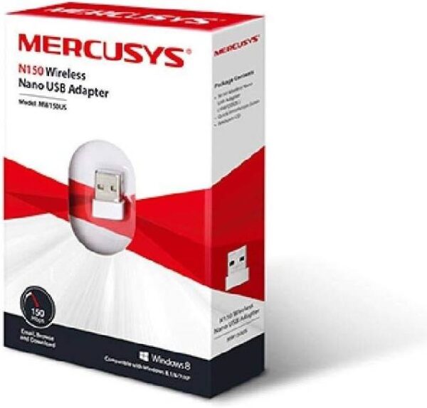 MERCUSYS MW150US — беспроводной адаптер Nano USB WiFi Dongle, поддержка Windows 8.1/8/7/XP (32/64 бит), USB2.0