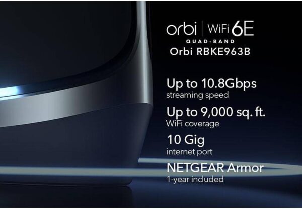 NETGEAR Orbi RBKE963 — Mesh-система WiFi 6E, сверхвысокая скорость до 10,8 Гбит/с, покрытие до 900