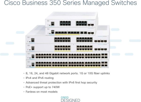 Cisco Business CBS350-8P-2G — 8 портов GE, PoE, Комбинация 2x1G