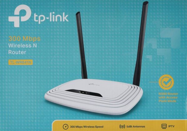 TP-Link N300 (TL-WR841N) — 2 антенны высокой мощности 5 дБи, поддержка точки доступа, WISP, до 300 М