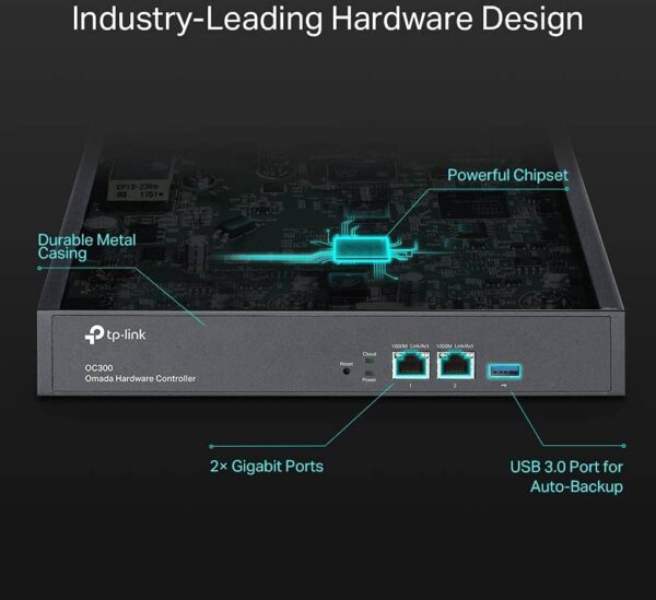 TP-Link Omada ОС300 — 2 порта Gigabit Ethernet, 1 порт USB 3.0, управление до 500 устройств Omada