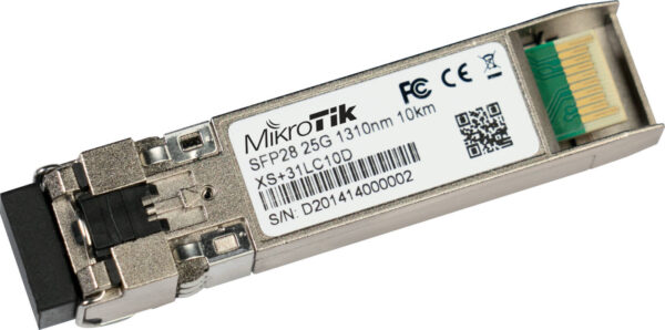 Mikrotik XS+31LC10D — двойной разъем LC UPC, скорость передачи данных 1G/10G/25G, расстояние 10 км