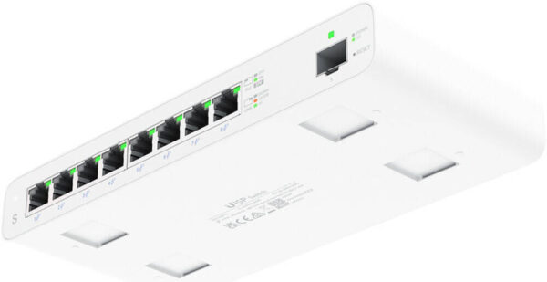 Ubiquiti 8-портовый гигабитный управляемый сетевой коммутатор — совместимость с PoE, поддержка UISP, функция от