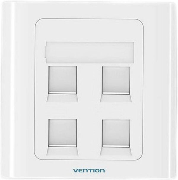 Vention IFCW0 — 4 Port Keystone Jack Wall Plate, тип 86, огнестойкий материал премиум-класса