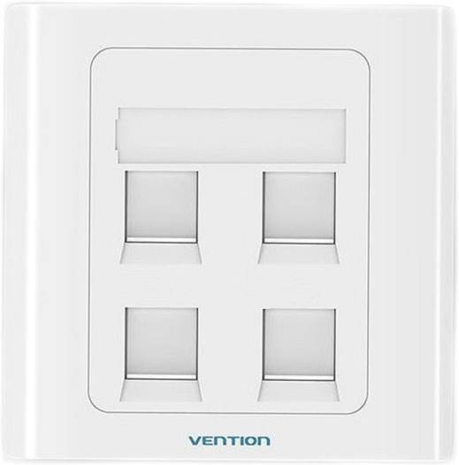 Vention IFCW0 — 4 Port Keystone Jack Wall Plate, тип 86, огнестойкий материал премиум-класса