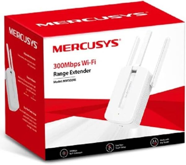 Mercusys MW300RE — N300 WiFi Extender, скорость до 300 Мбит/с при частоте 2,4 ГГц, усилитель беспроводного сиг