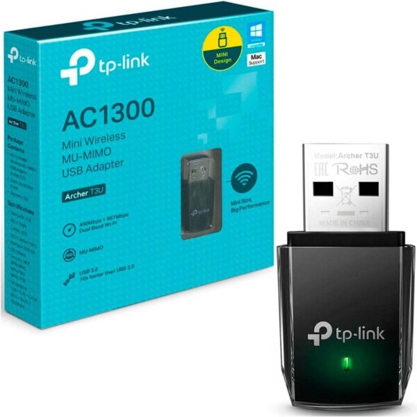 TP-Link AC1300 Archer T3U — USB, двухдиапазонный беспроводной адаптер 2.4G/5G, совместим с Win11