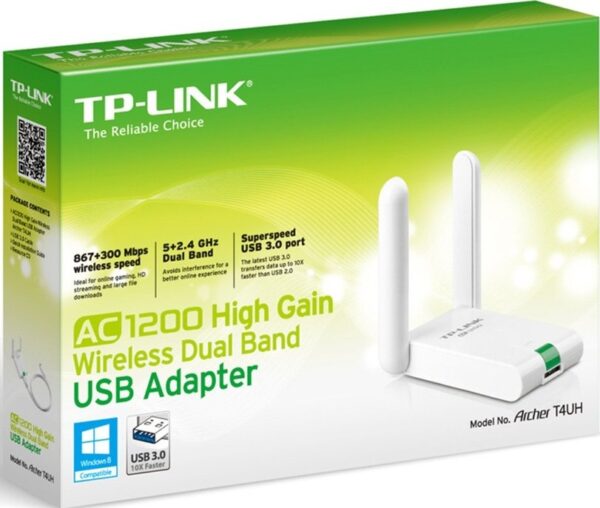 TP-Link AC1200 (Archer T4UH) — Двухдиапазонный, беспроводной, с высоким коэффициентом уси