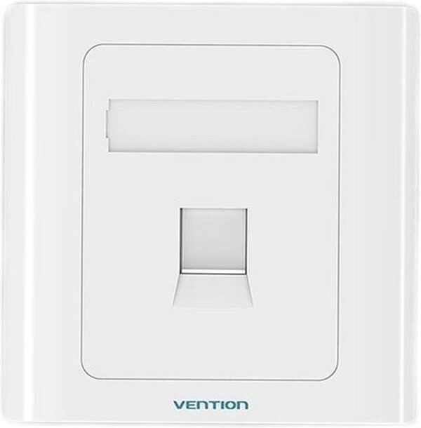 Vention 1 Port Keystone Jack Wall Plate 86 Type — огнестойкий материал премиум-класса, эстетически тонкий, белый