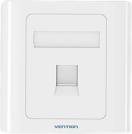 Vention 1 Port Keystone Jack Wall Plate 86 Type — огнестойкий материал премиум-класса, эстетически тонкий, белый