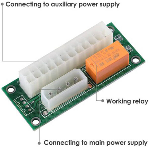 Универсальный Адаптер Питания — 24-контактный разъем ATX на 4-контактный разъем Molex, модуль приемоп
