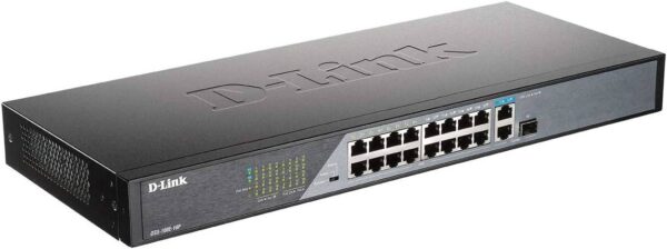 D-Link DSS-100E-18P — 18-портовый неуправляемый коммутатор Fast Ethernet PoE, поддержка PoE на расстоянии до 250 м